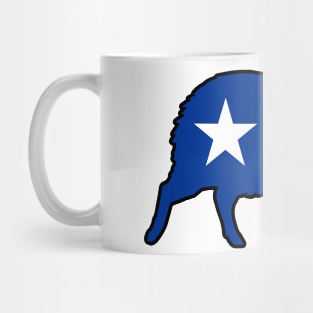 Javelina Silhouette with Texas Flag by Coffee Squirrel